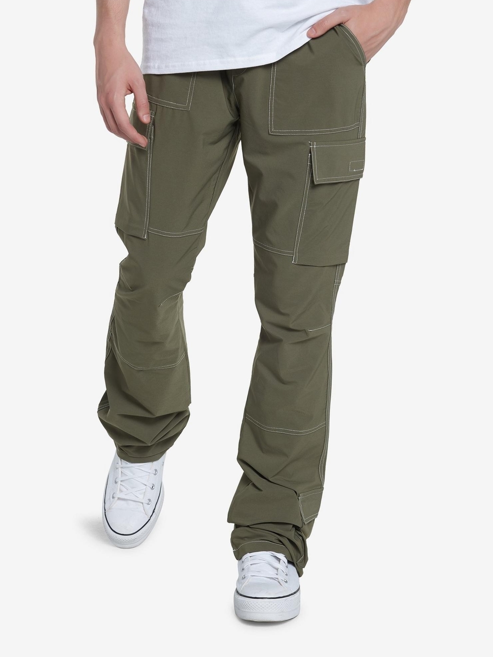 Hot Topic American Stitch Mens Olive Green Contrast Stitch Cargo Pants NWT Small